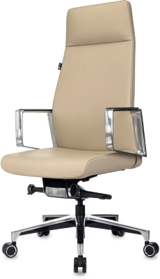 Кресло руководителя Бюрократ _JONS бежевый кожа крестов. алюминий — фото, характеристики, наличие в Сыктывкаре