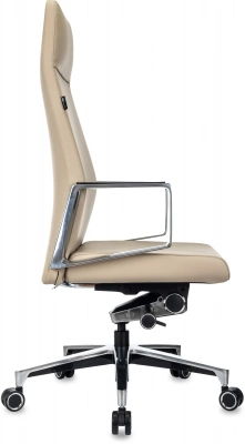 Кресло руководителя Бюрократ _JONS бежевый кожа крестов. алюминий — фото, характеристики, наличие в Сыктывкаре