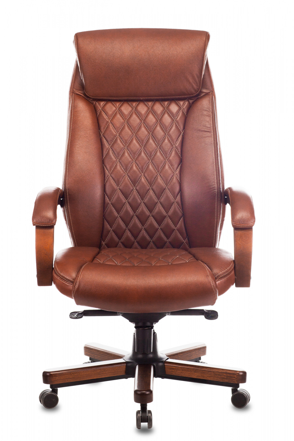 Кресло руководителя Бюрократ T-9924WALNUT светло-коричневый Leather Eichel кожа крестов. металл/дерево — фото, характеристики, наличие в Сыктывкаре
