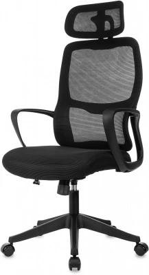 Кресло руководителя Бюрократ Wise черный сетка/ткань с подголов. крестов. пластик — фото, характеристики, наличие в Сыктывкаре