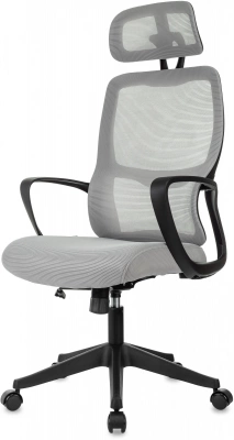 Кресло руководителя Бюрократ Wise серый сетка/ткань с подголов. крестов. пластик — фото, характеристики, наличие в Сыктывкаре