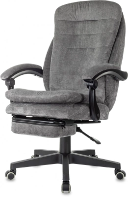 Кресло руководителя Бюрократ T-9950MSG-F Fabric серый Light-19 крестов. пластик подст.для ног — фото, характеристики, наличие в Сыктывкаре
