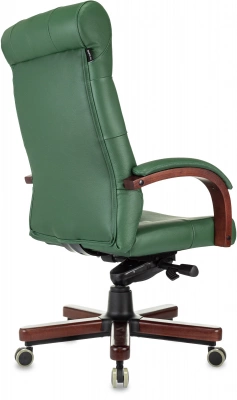 Кресло руководителя Бюрократ T-9928Walnut зеленый кожа крестов. металл/дерево — фото, характеристики, наличие в Сыктывкаре