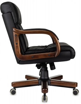 Кресло руководителя Бюрократ T-9932W-LOW-Eco черный экокожа низк.спин. крестов. металл/дерево — фото, характеристики, наличие в Сыктывкаре