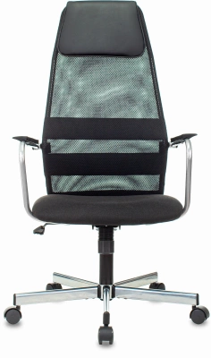Кресло Бюрократ KB-5M черный TW-01 3C11 сетка/ткань с подголов. крестов. металл серебристый — фото, характеристики, наличие в Сыктывкаре