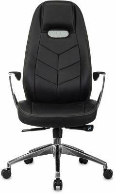 Кресло руководителя Бюрократ _Zen черный кожа крестов. алюминий — фото, характеристики, наличие в Сыктывкаре