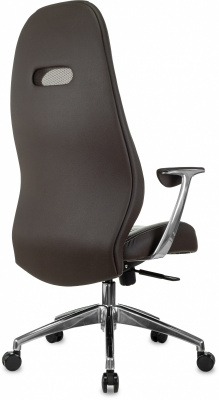 Кресло руководителя Бюрократ _Zen коричневый кожа крестов. алюминий — фото, характеристики, наличие в Сыктывкаре