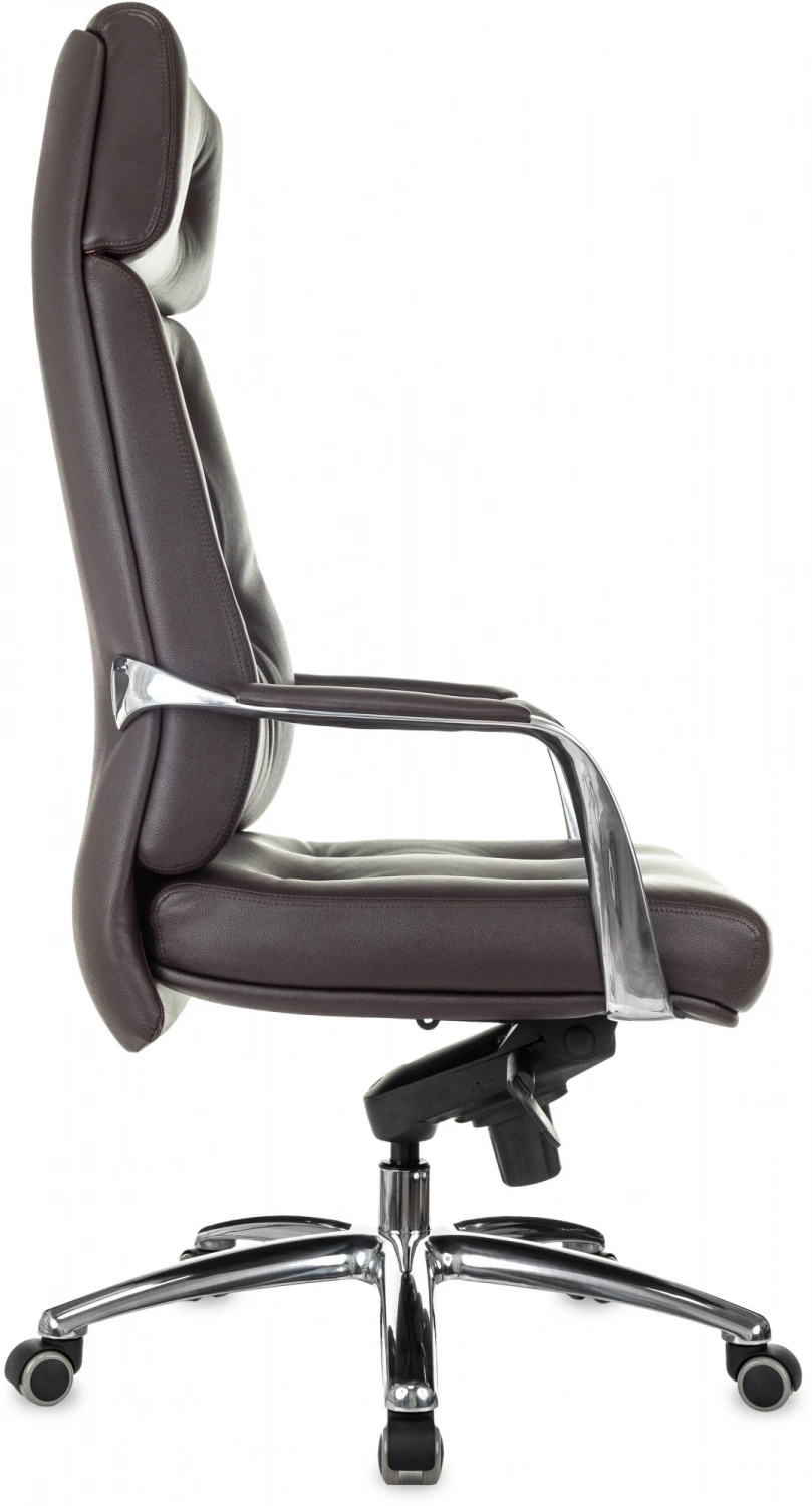 Кресло руководителя Бюрократ _DAO коричневый кожа крестов. алюминий — фото, характеристики, наличие в Сыктывкаре