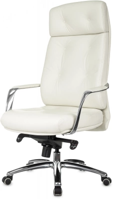 Кресло руководителя Бюрократ _DAO белый кожа крестов. алюминий — фото, характеристики, наличие в Сыктывкаре