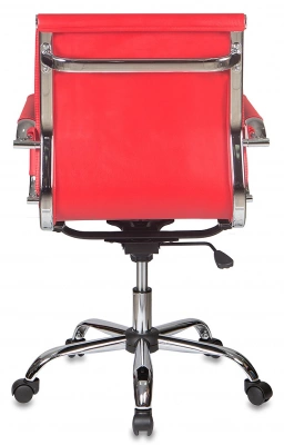 Кресло руководителя Бюрократ Ch-993-Low красный экокожа низк.спин. крестов. металл хром — фото, характеристики, наличие в Сыктывкаре