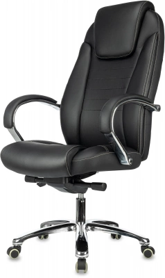 Кресло руководителя Бюрократ T-9923SL черный кожа крестов. металл хром — фото, характеристики, наличие в Сыктывкаре