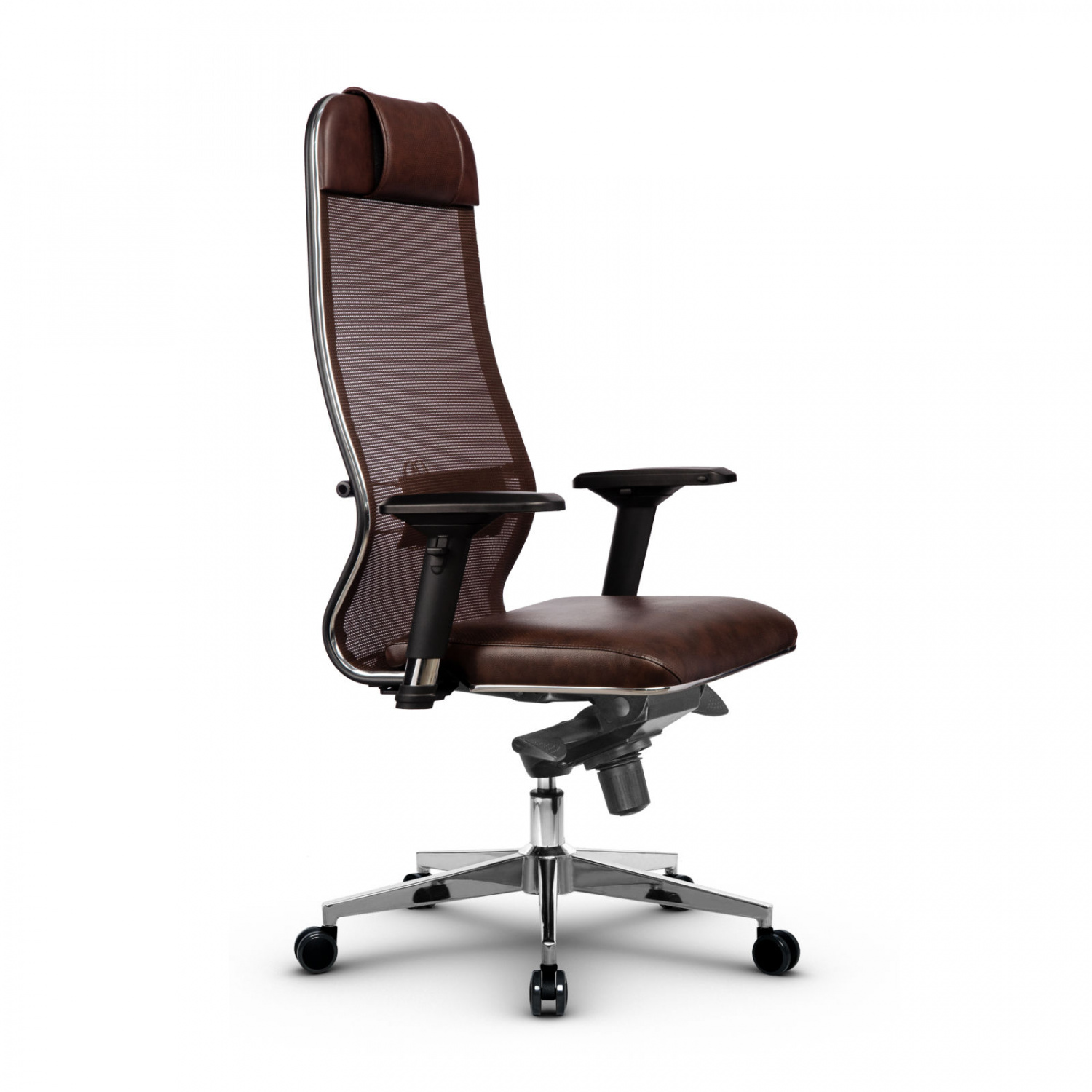 Metta L 1m 36/4D_17841_Сетка X2 - Коричневый_Кожа перфорированная NewLeather - Темно-коричневый