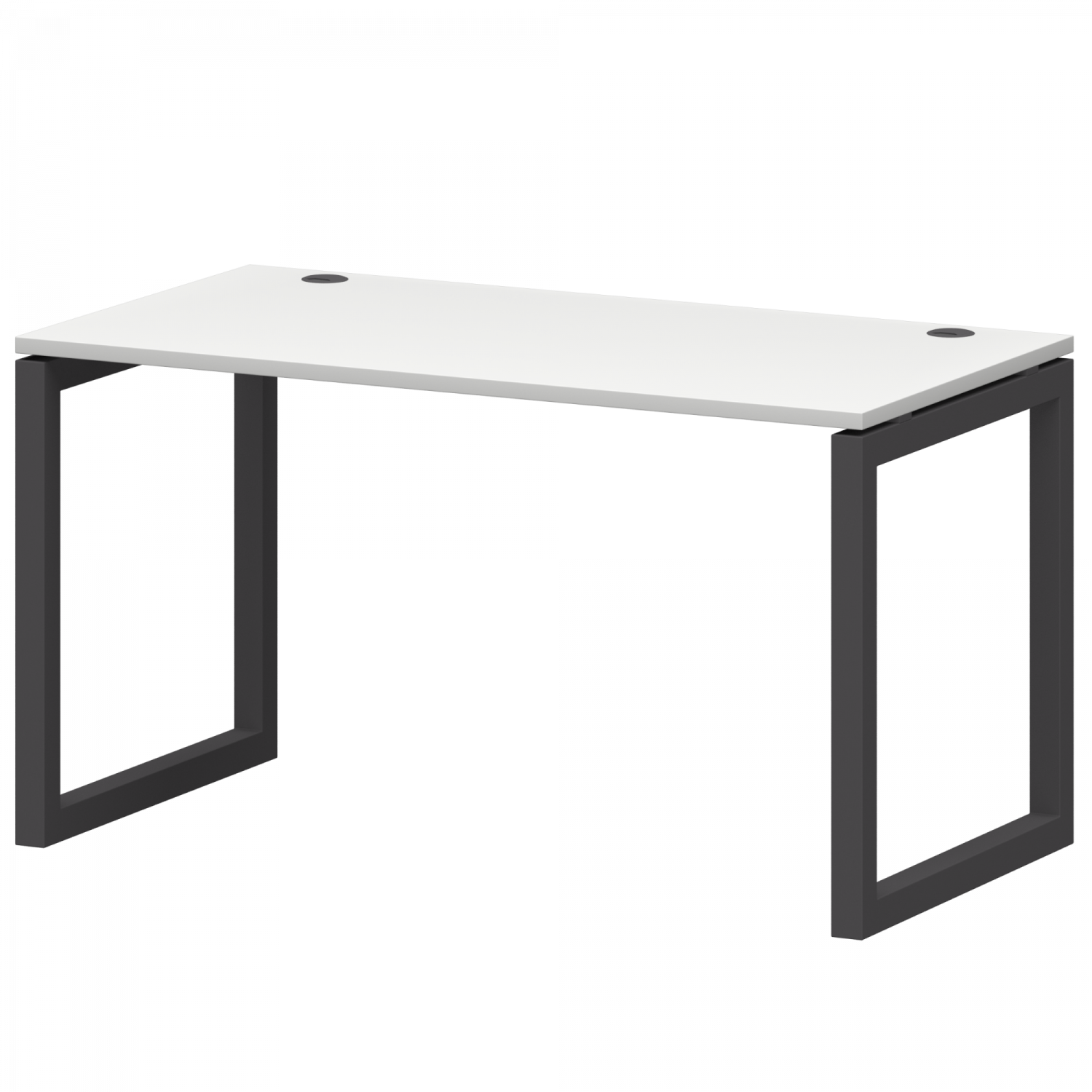 Стол на металлокаркасе Смарт СМС25-О-14К.73.Пр50 Белый/Антрацит (1400x730x750)