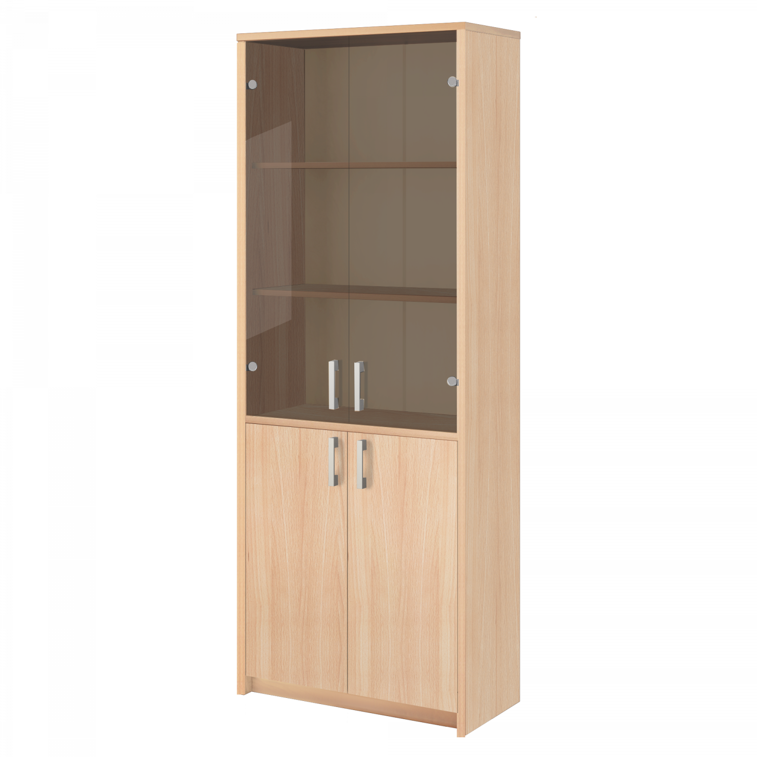 Шкаф комбинированный с тонированным стеклом А-310+А-стл310тон Бук 770x370x2000 Арго