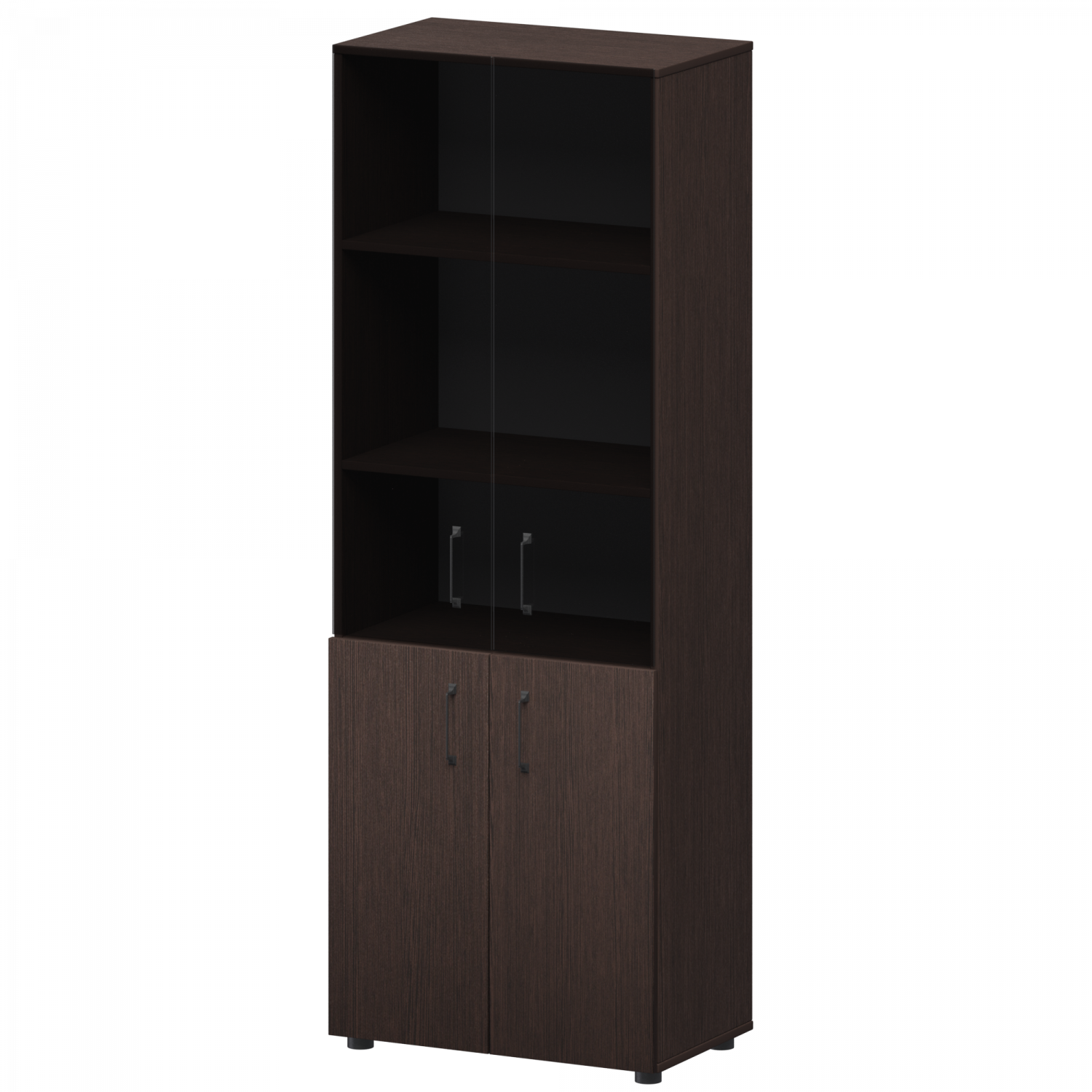 Шкаф с стеклянными фасадами К-934+К-976+К-983 Дуб венге 720x420x2000 Приоритет