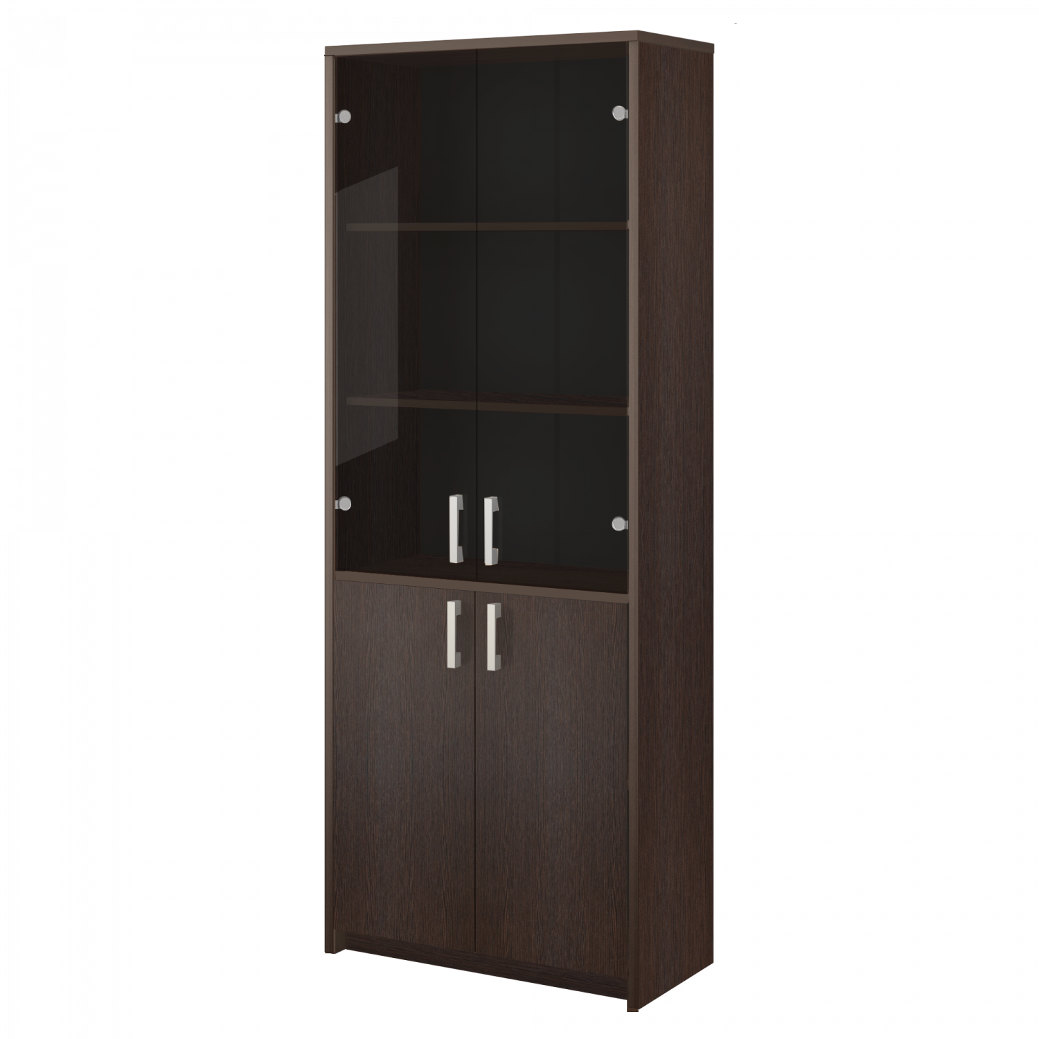 Шкаф комбинированный с тонированным стеклом А-310+А-стл310тон Дуб венге 770x370x2000 Арго