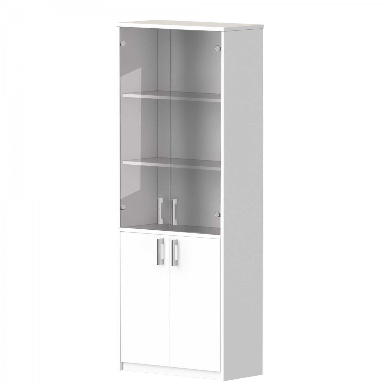 Шкаф комбинированный с тонированным стеклом А-310+А-стл310тон Белый 770x370x2000 Арго