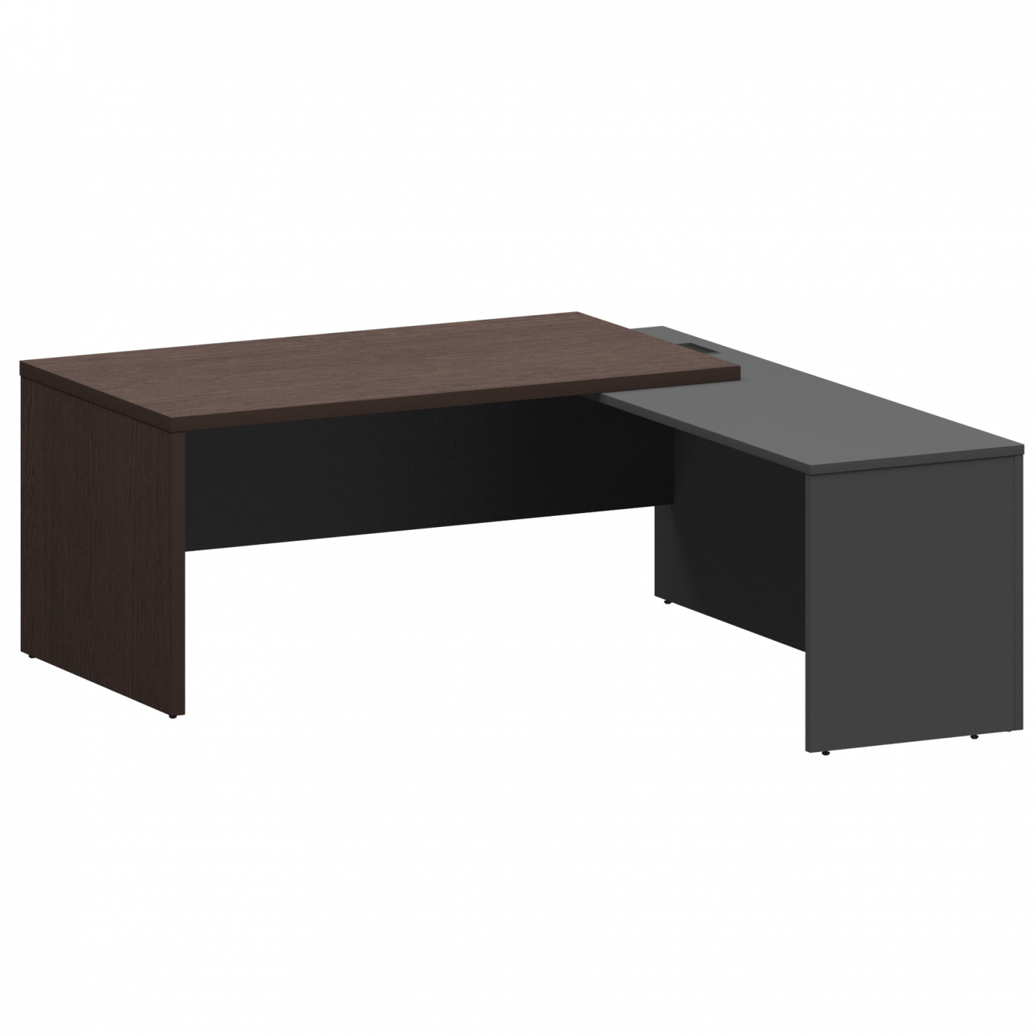 Стол руководителя правый Кортез KZP-18R Дуб венге/Графит (1800x2000x750)
