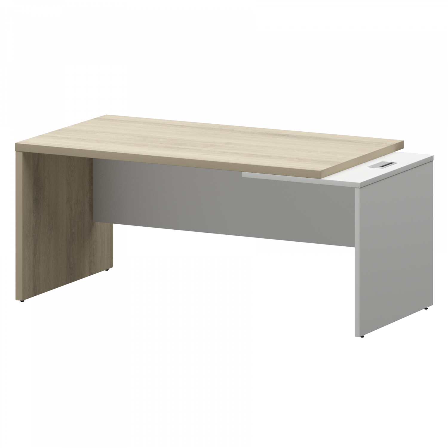 Стол руководителя правый Кортез KZ-18R Кронберг/Белый (1800x900x750)