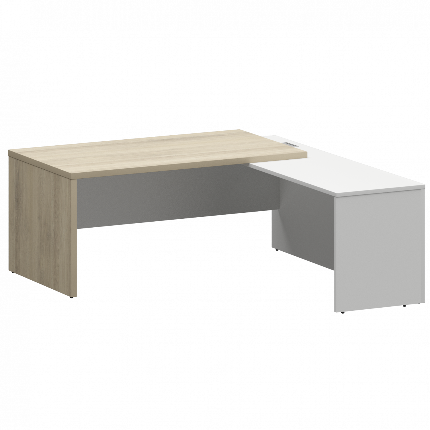 Стол руководителя правый Кортез KZP-18R Кронберг/Белый (1800x2000x750)