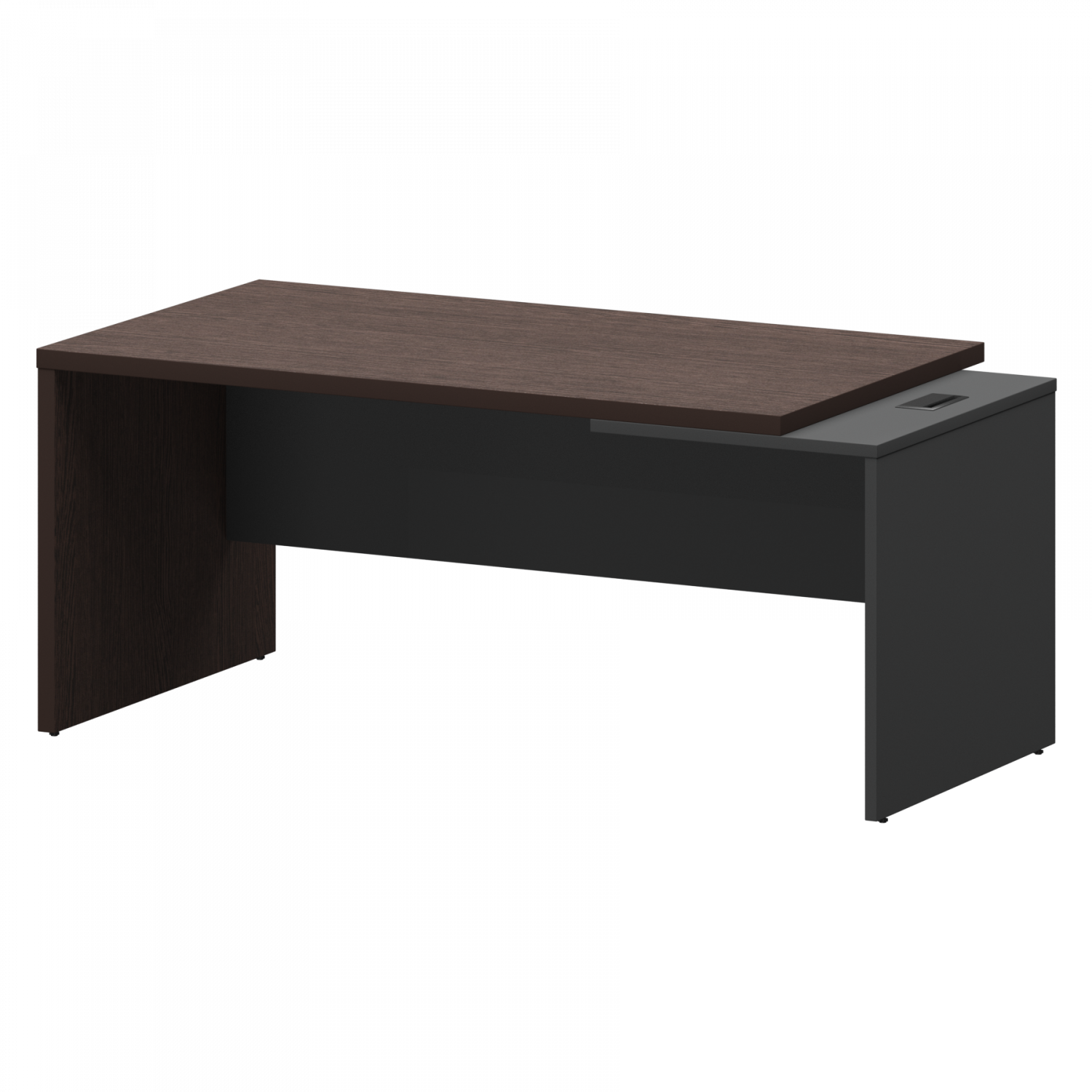 Стол руководителя правый Кортез KZ-18R Дуб венге/Графит (1800x900x750)