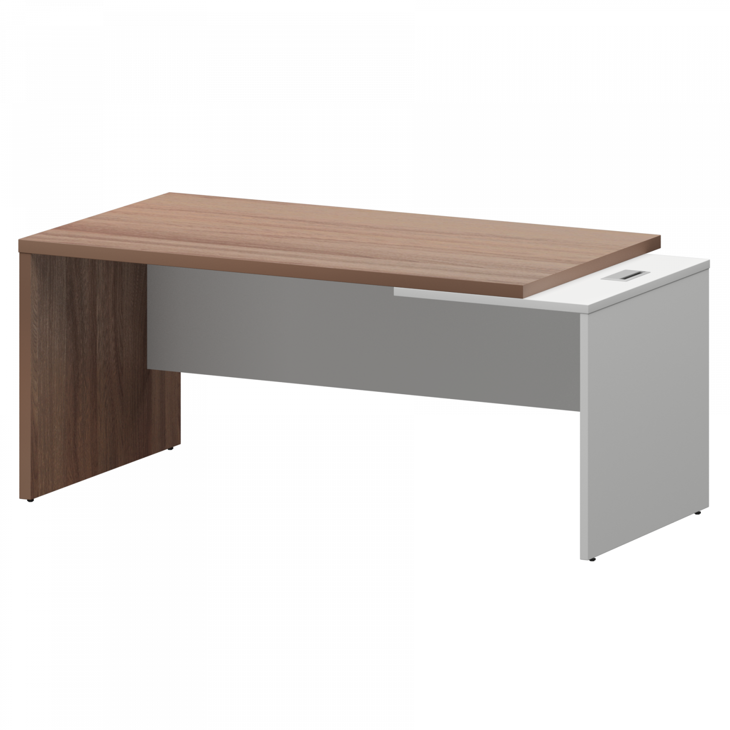 Стол руководителя правый Кортез KZ-18R Темный шимо/Белый (1800x900x750)