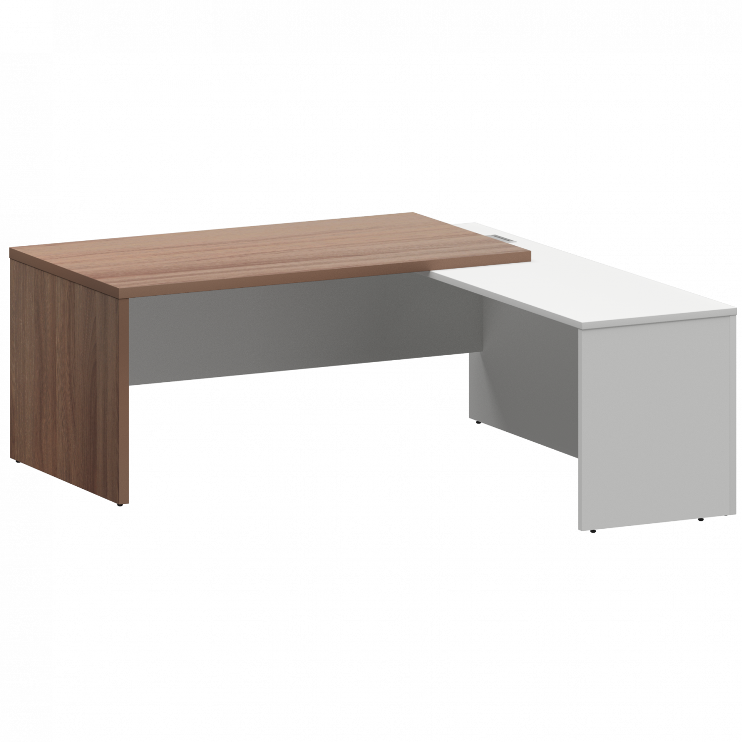 Стол руководителя правый Кортез KZP-18R Темный шимо/Белый (1800x2000x750)