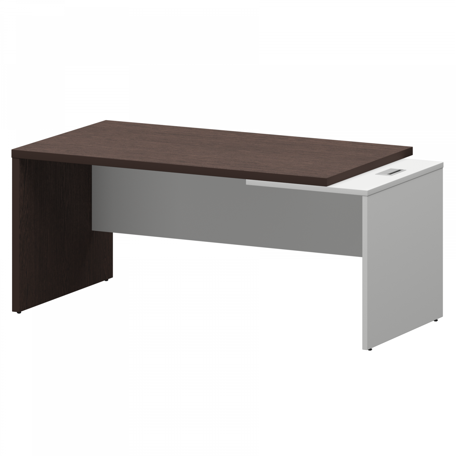 Стол руководителя правый Кортез KZ-18R Дуб венге/Белый (1800x900x750)