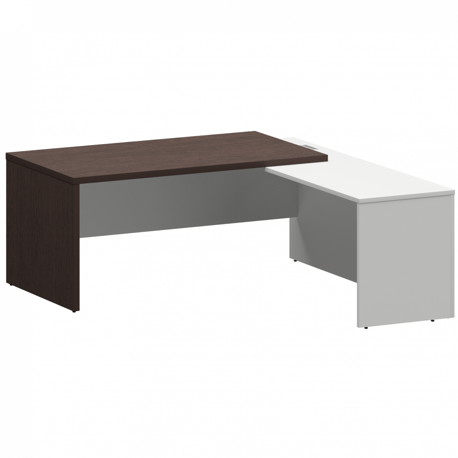 Стол руководителя правый Кортез KZP-18R Дуб венге/Белый (1800x2000x750)