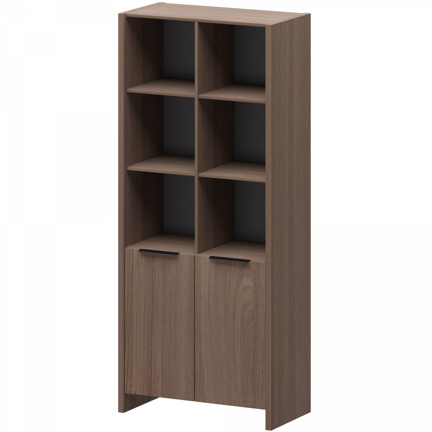 Стеллаж комбинированный Акцент КТ-42.38 Темный шимо (856x438x1968)