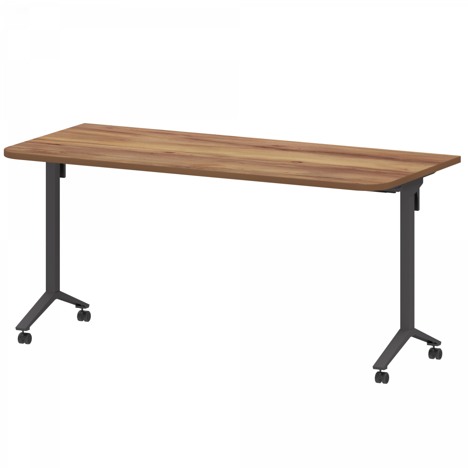 Стол мобильный складной радиусный Моби МБ25-160.70Р Таксония/Антрацит (1600x700x750)