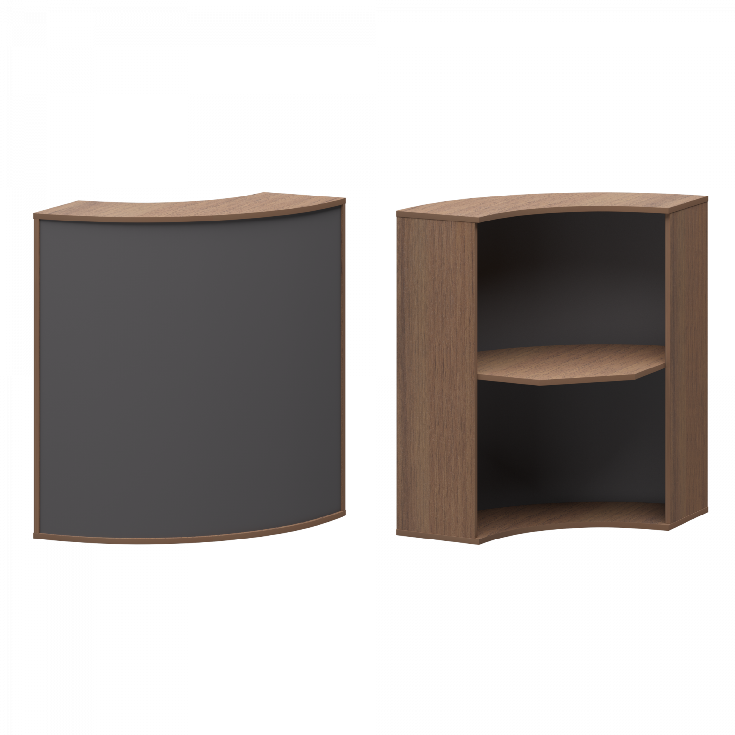 Стойка угловая Ресепшн А-550 Орех 900x1220x900