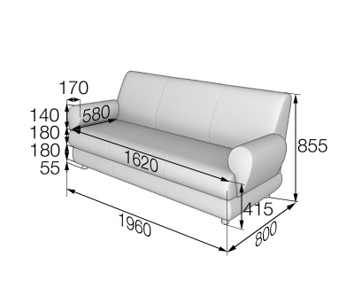 Диван 3-местный, Матрикс, M3-2, oregon_09, кожзам