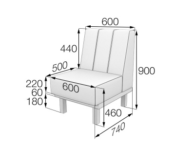 Модуль 1-местный, Холл, Hol1, oregon_08, кожзам