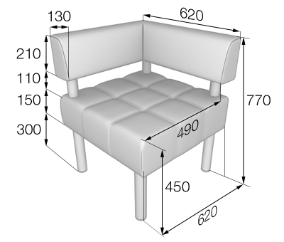 Модуль угловой, Бизнес, Bu1-1, oregon_09, кожзам