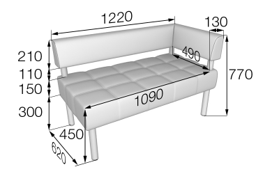Модуль 2-местный левый, Бизнес, Bu2-1L, oregon_09, кожзам