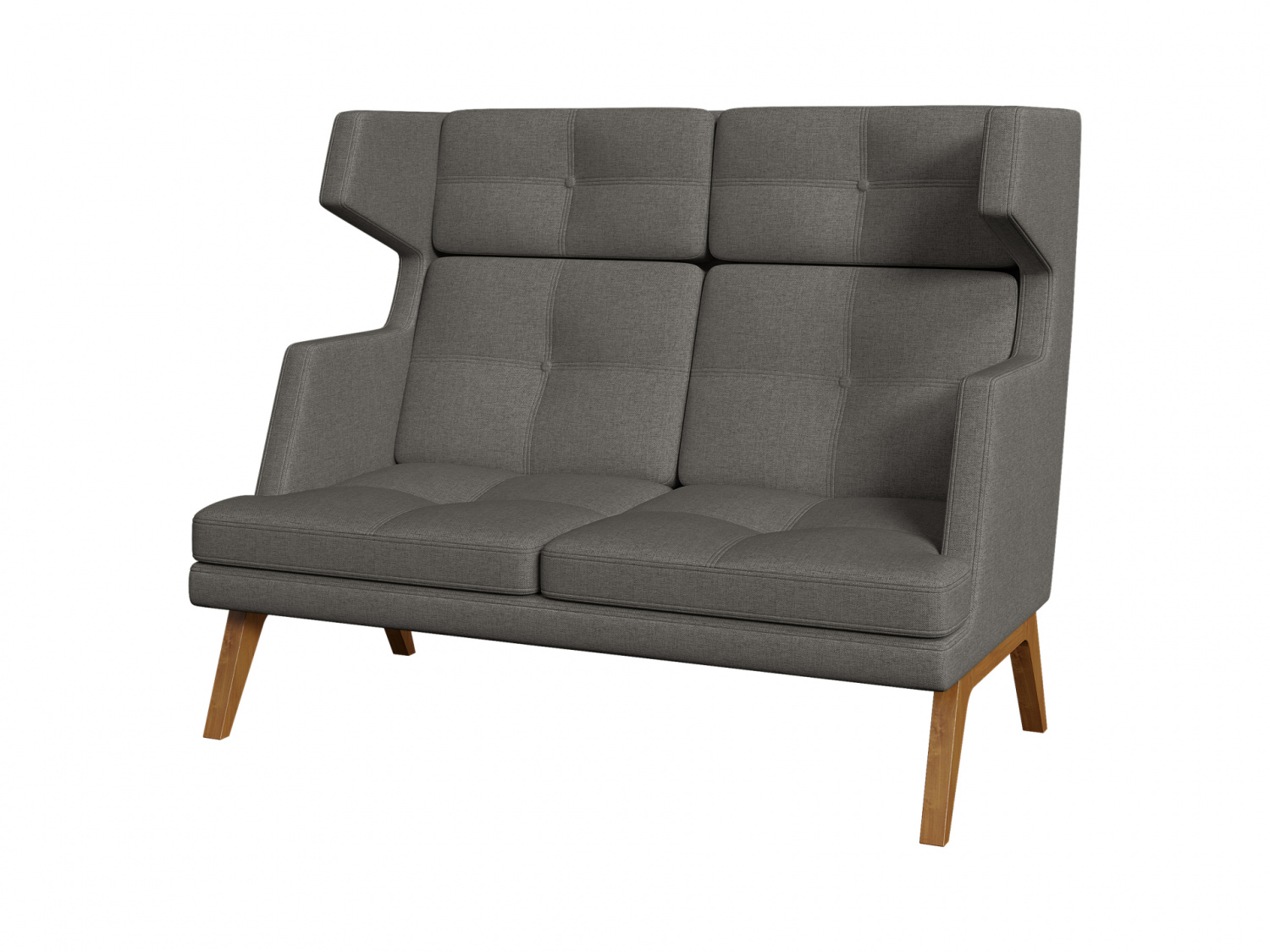 Диван 2-местный высокий, Беверли, Bev2H, bravo_v_grey, 