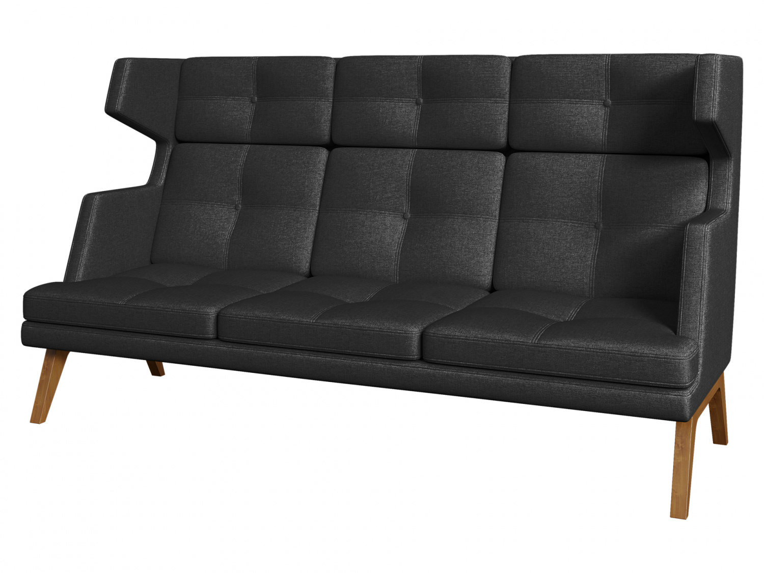 Диван 3-местный высокий, Беверли, Bev3H, kiton_07, ткань: рогожка