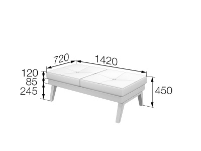 Банкетка , Беверли, Bev2B, dream_12, ткань: микровелюр