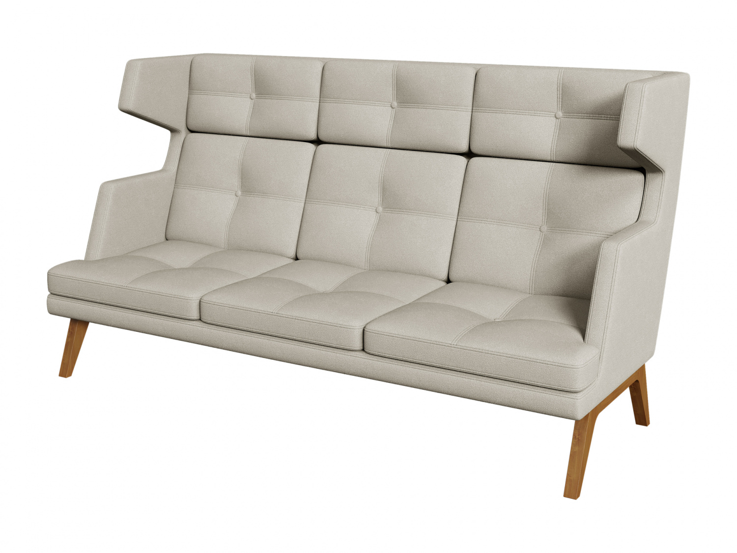 Диван 3-местный высокий, Беверли, Bev3H, dream_17, ткань: микровелюр