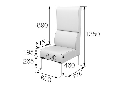 Модуль 1-местный высокий, Бридж, Brd1H, sweet_blue, ткань: рогожка