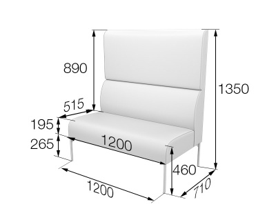 Модуль 2-местный высокий, Бридж, Brd2H, sweet_blue, ткань: рогожка