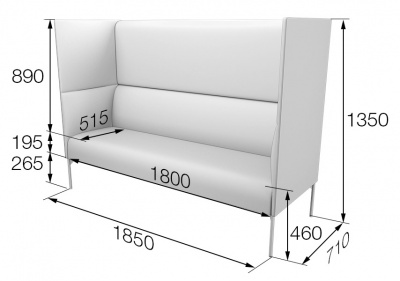 Диван 3-местный высокий, Бридж, Brd3H-2, sweet_green, ткань: рогожка