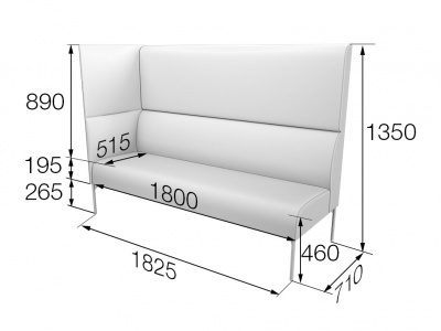 Модуль 3-местный правый высокий, Бридж, Brd3HR, sweet_blue, ткань: рогожка