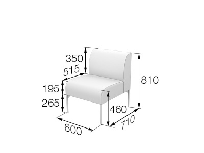 Модуль 1-местный, Бридж, Brd1, sweet_blue, ткань: рогожка