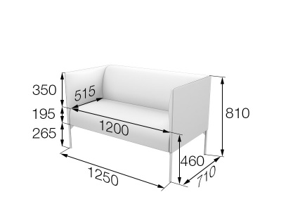 Диван 2-местный, Бридж, Brd2-2, sweet_blue, ткань: рогожка