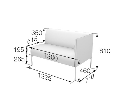 Модуль 2-местный левый, Бридж, Brd2L, sweet_blue, ткань: рогожка