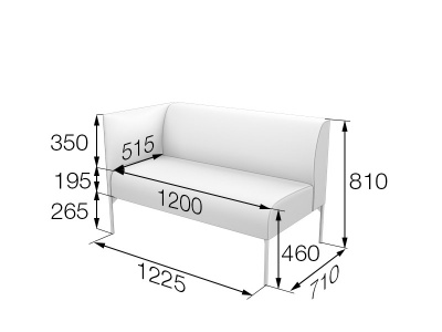 Модуль 2-местный правый, Бридж, Brd2R, sweet_blue, ткань: рогожка