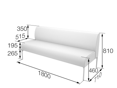 Модуль 3-местный, Бридж, Brd3, sweet_blue, ткань: рогожка
