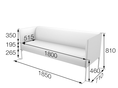 Диван 3-местный, Бридж, Brd3-2, sweet_blue, ткань: рогожка